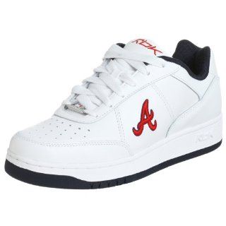 Mens MLB Braves Clubhouse Lining Sneaker,White/Navy/Red,12.5 M Shoes