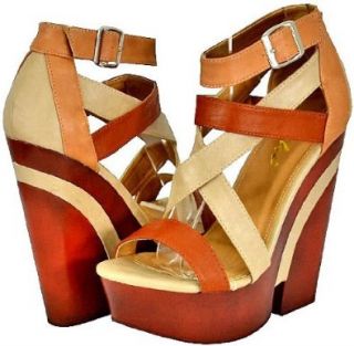 Yoki Mogan Beige Women Platform Sandals, 9 M US Shoes