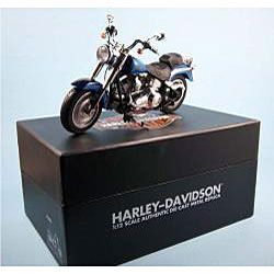 Harley Davidson Fat Boy Black/ Blue Ice Die Cast Motorcycle