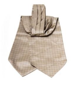 New TheDapperTie Taupe Color Silk Printed Ascot SPA4601