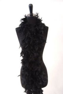 6 40g Adult Feather Boa, Black: Clothing