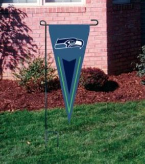 SEATTLE SEAHAWKS OFFICIAL LOGO PENNANT GARDEN FLAG + STAND