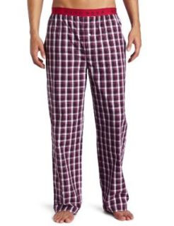 HUGO BOSS Mens Sleepwear Woven Plaid Pant, Purple, X