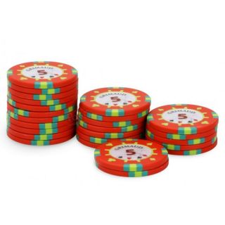 Rouleau 25 jetons Grimaud PokerMaster 5 rouge   Recharge de 25 jetons