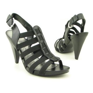 Ursa Womens SZ 8 Black Multi Slingback Heels Open Toe Shoes: Shoes