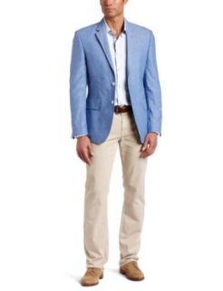 Fit 2 Button Side Vent Chambray Sport Coat, Blue, 44 Small Clothing