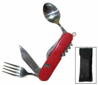 Pocket Army Knife has a Stainless Steel Knife, Fork and