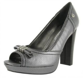 : CALVIN KLEIN JEANS Jackie Metallic Womens Shoes Gray Size 11: Shoes