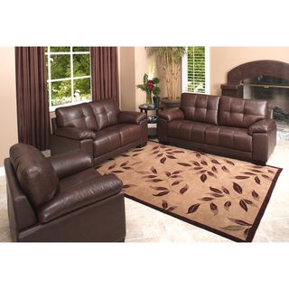 Abbyson Living Lexington 3 Piece Premium Top grain Leather Sofa