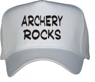 Archery Rocks White Hat / Baseball Cap: Clothing