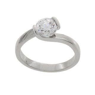 NEXTE Jewelry Silvertone Round Cubic Zirconia Floating Solitaire Ring