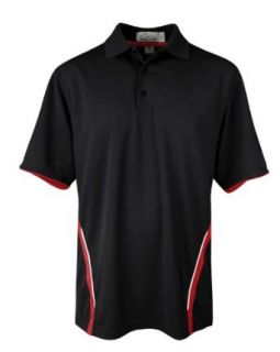 Tri Mountain Mens Contrast Striping Wicking Golf Shirt