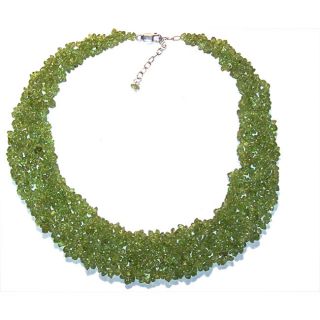 Sterling Silver Peridot 18 inch Cleopatra style Necklace