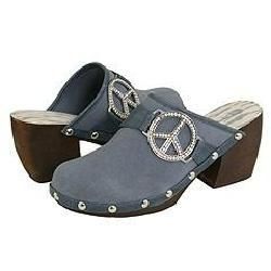 Two Lips Peace Blue Slip ons