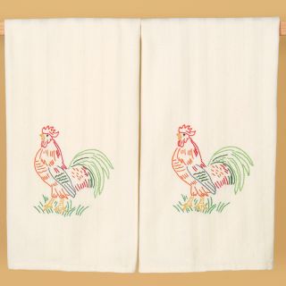 Herringbone Kitchen Towel 20X28 One Pair Rooster