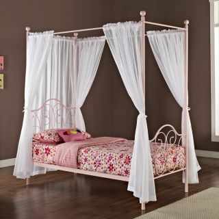 Pink Metal Twin size Canopy Bed with Curtains Today: $379.99 5.0 (1