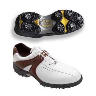 FootJoy Mens Contour White/ Brown Golf Shoes