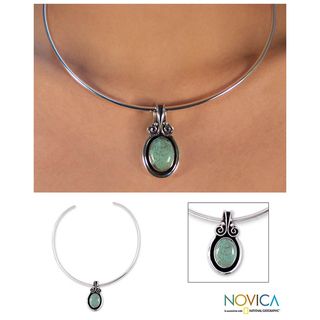 Sterling Silver Sea Goddess Turquoise Choker (Mexico)