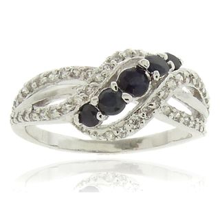 Sterling Silver 1/2ct TDW Black and White Diamond Ring