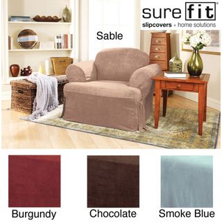 Sure Fit Smooth Suede T cushion Chair Slipcover