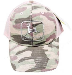 John Deere Pink Camo Liquid Metal Mesh Hat: Clothing