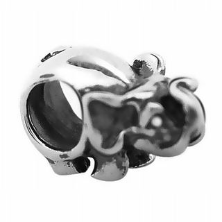 De Buman Sterling Silver Elephant Antiqued Charm Bead