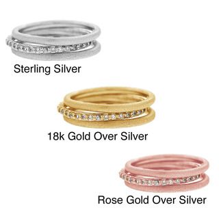 Icz Stonez Sterling Silver Cubic Zirconia Stackable Rings