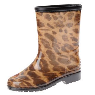 Henry Ferrera Girls Leopard Rubber Rain Boots