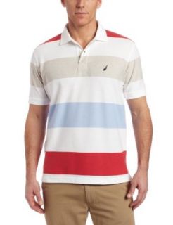 Nautica Mens Striped Short Sleeve Polo Shirt, Bright