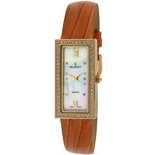 Peugeot Womens Goldtone Crystal Accent Watch