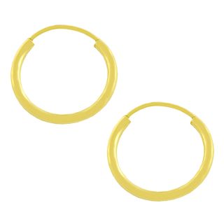 14k Yellow Gold 12 mm Endless Hoop Earrings