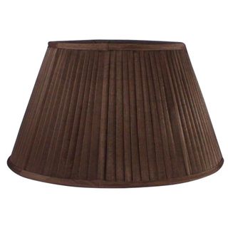 Round Pleated Fabric Coffee Shade with Harp Fitter