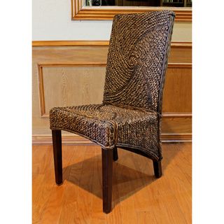 Lambada Hyacinth Woven High Back Chairs (Set of 2)