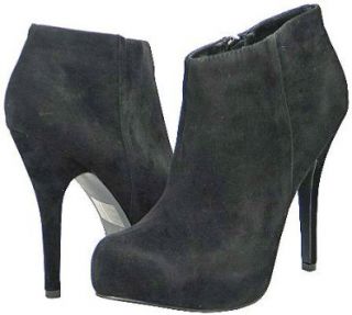  Qupid Nelson 03 Black Velvet Women Ankle Boots, 8 M US Shoes
