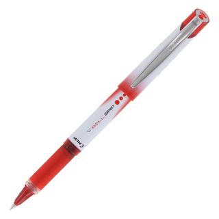 Pilot VBall Grip Roller Ball Stick Liquid Pen, Red Ink, Extra Fine