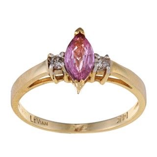 Encore by Le Vian 14k Gold Pink Sapphire and 1/10ct TDW Diamond Ring