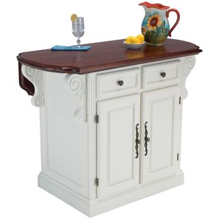 Traditions White and Cherry Kitchen Island