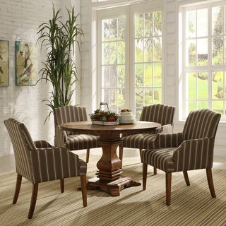 Kylie Rustic Brown Oak 5 piece Traditional Euro Dining Set