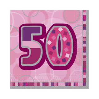50 ans   Achat / Vente LINGE DE TABLE JETABLE 16 Serviettes roses 50