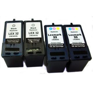 Lexmark 32/33 Black/ Tri color Ink Cartridge (Remanufactured) (Pack of