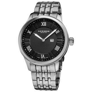 Akribos XXIV Mens Swiss Collection Date Stainless Steel Bracelet