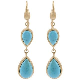 Rivka Friedman 18k Gold Overlay Blue Magnesite Earrings