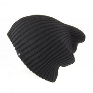 Jaxon Rib Knit Slouchy Beanie Hat (1 Size, Black