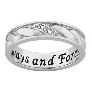Sterling Silver Diamond Accent Always and Forever Band