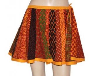 Marvelous Cotton Short Skirt with Block Printed Patch Work