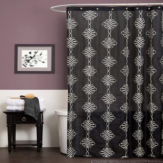 Lush Decor Celina Black Shower Curtain
