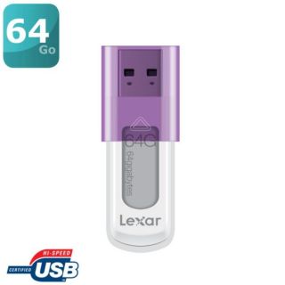 Clé USB 64 Go violette et blanche   Capuchon coulissant   Protection