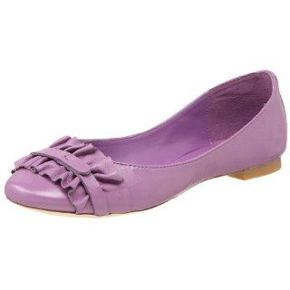 Steve Madden Womens Karoll Ruffled Flat,Purple Leather,5 M US Shoes