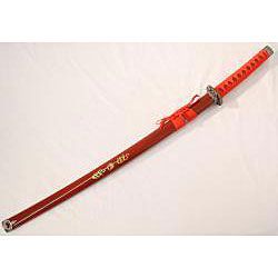 Ying Yang Symbol 40 inch Red Japanese Samurai Sword Set