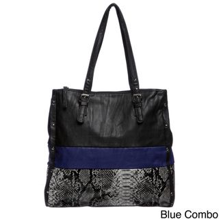 Valenica Python Embossed Colorblock Tote